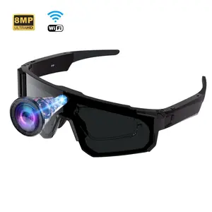 Women’s Cycling Smart Glasses with Camera, Hands-free 1200P Video Recording,8MP Camera Anti-Shake Dual Stabilization (Physical + EIS )Sunglasses, Bluetooth Call ,Music Control AI Translation 260Mah Battery IP64 Waterproof AI Sports Glasses