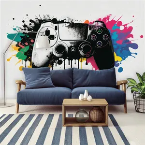 PS5 Controller Graffiti Wallpaper - Ultimate Gamer Room Background, Peel and Stick Gaming Decor