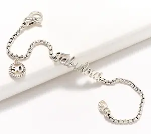 JAI Sterling Silver 50 & Fabulous Box Chain Charm Bracelet, 9.0g