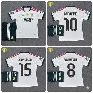 Real Madrid #4 Soccer Jersey Set 2025/2026 – Embroidered Logo | Premium Thai Mesh Polyester Kit