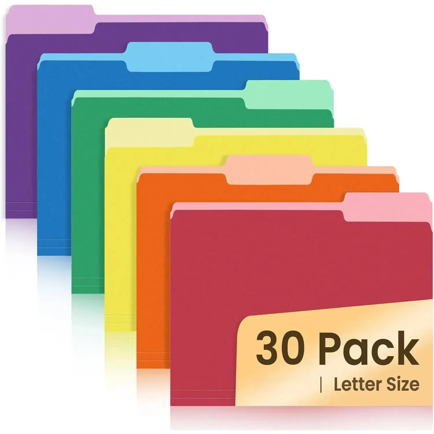 File Folders, 30 Pack Manilla Folders 8.5 x 11, Colored File Folders Home Office School Supplies for Documents Files Paper, 6 Assorted Colors