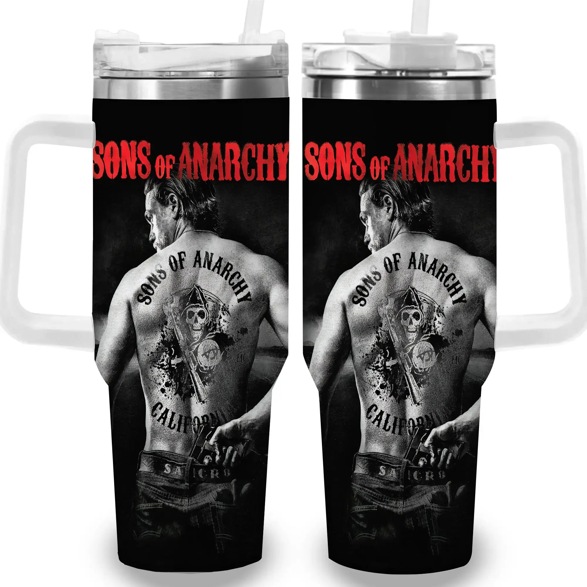 40oz (1200ml) Anime Broly Print Insulated Flask - Stainless Steel Vacuum Flask, Tall Shape, Heat Resistant, Leak-Proof, Portable with Handle, Lid and Straw Cap, Kitchen Drinkware for Anime Fans
