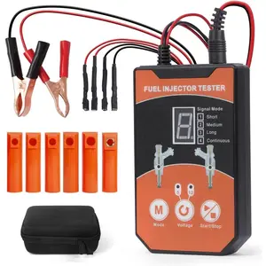 Fuel Injector Cleaner Kit Universal Fuel Injector Tester And Cleaner Kit,8 Pulse Modes Fuel Injector Cleaning Kit,DIY Fuel Injector Cleaner Tool with 6 Size Cleaning Adapters,12V/5V Output Power