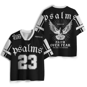 Faith Over Fear Christian Mesh Jersey, Vintage Fashion, Classic Styles for Everyone, Soft Cotton Blend, Breathable Comfort