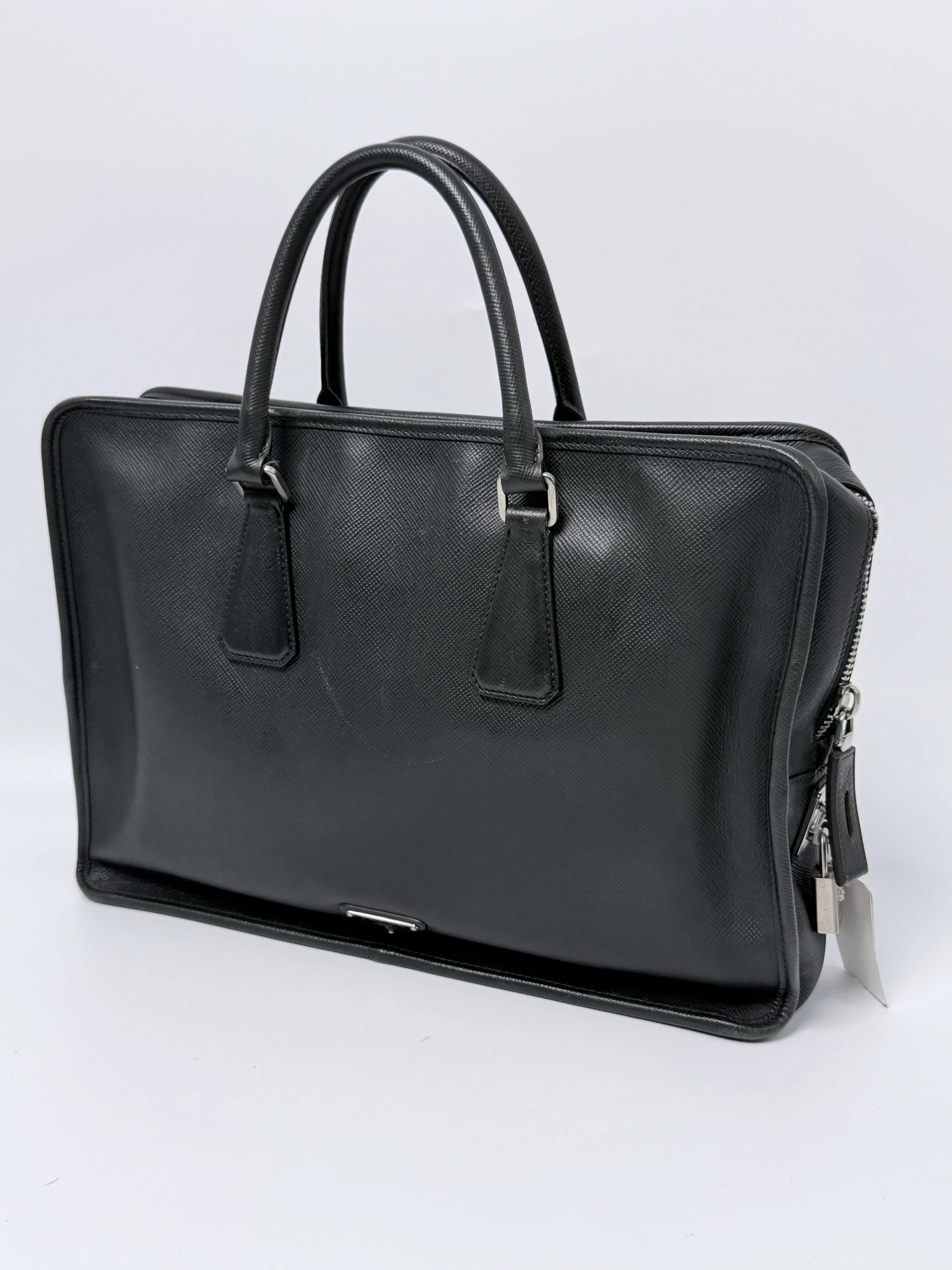 Pre-owned PRADA Saffiano Leather Professional & Technology Bags Briefcase Top Handle Business Bag JC154PR