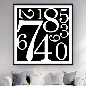 212 MAIN Framed Matted Print Wall Art - 48x48 in., Industrial Typographic Numeric Theme, Modern Abstract Artistic Design, Home Decor Decoration, Living Room Gift (Home Supplies, Posters & Prints), Artwork
