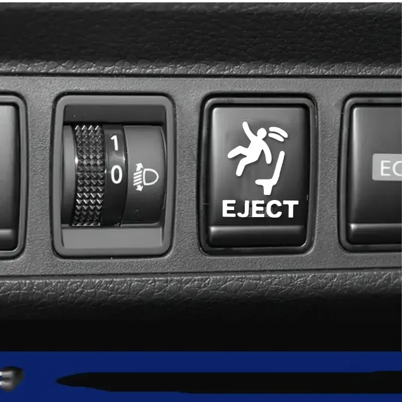 5 Pack Eject Button Sticker for Empty Car Button, Funny Car Accessories for Men, Vehicle Video Game Decal, Prank Gift for Car Enthusiasts, Self Adhesive Vinyl Sticker (White（5pcs）)