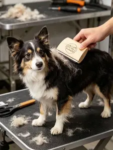 Wooden Pet Shedding Brush, Portable Deshedding Tool for Dogs Cats Horses, Gentle Grooming Comb Removes Loose Dead Hair, No Scratch Skin