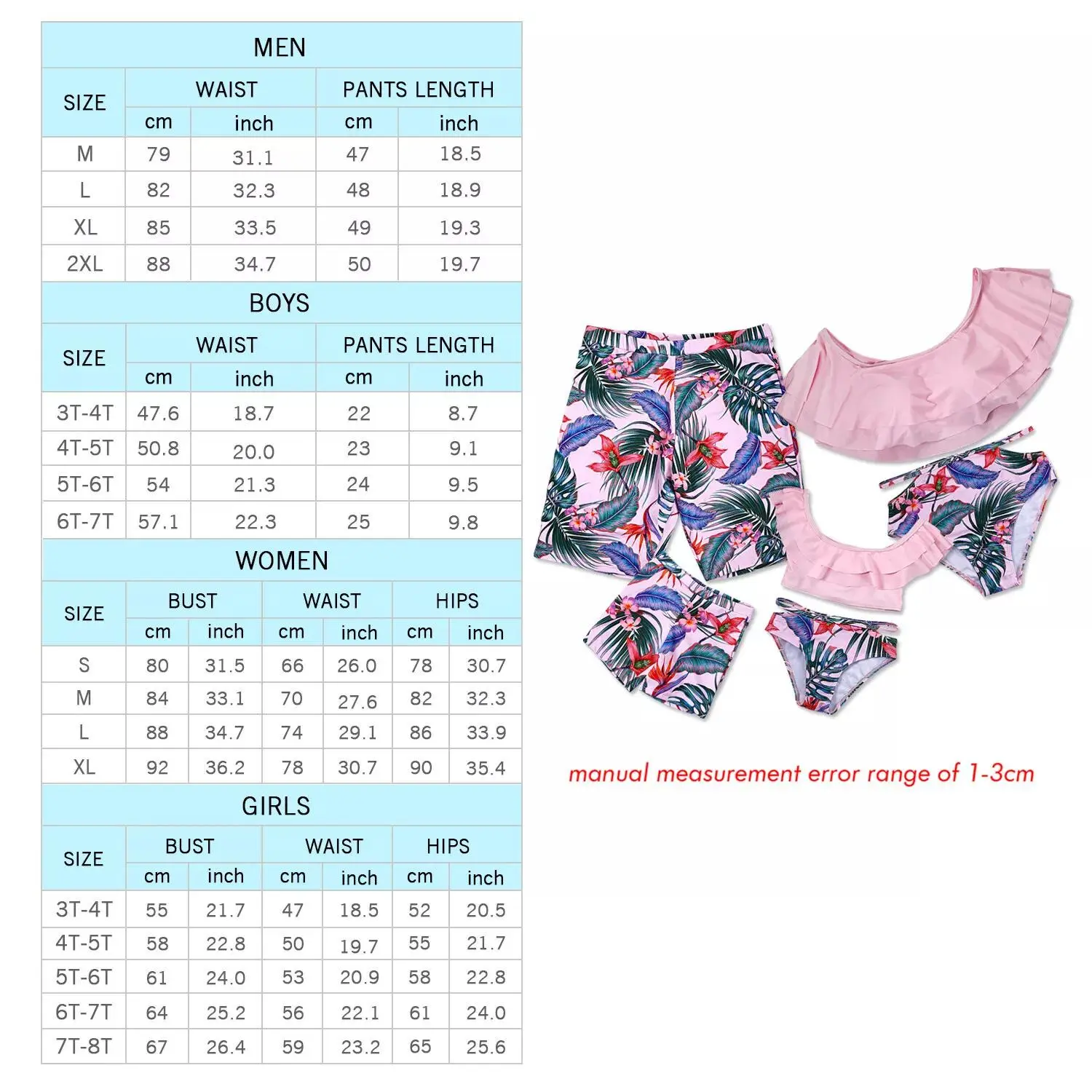 Family Matching Swimwear Two Pieces Bikini Set Ruffles Mother Daughter Swimsuit
