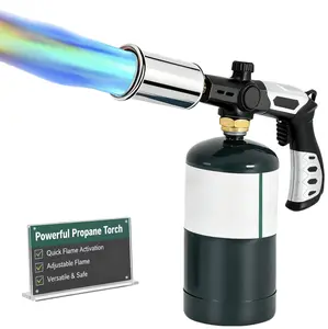 (Propane Tank Not Included)Propane Torch Head Adjustable Flame for Cooking Torch Tasks, BBQ Torch & Fast Charcoal Lighter for Home Kitchen, Grilling