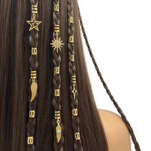 25pcs Boho Gold Tone Dreadlock Beads & Charms - Festival & Coachella Hair Accessories Set