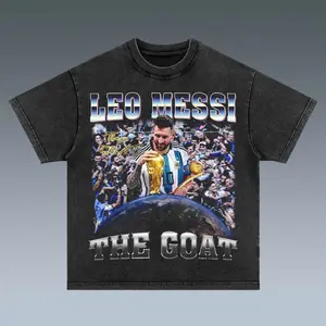 Vintage Messi GOAT Graphic T-Shirt – World Cup Champion Streetwear Tee