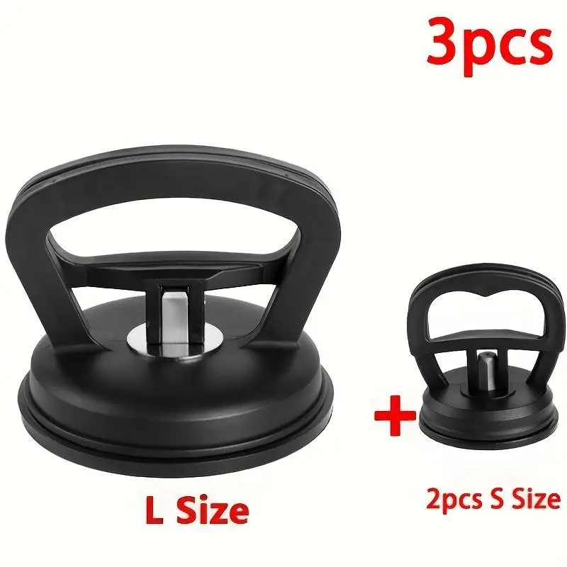 3-piece (1 large and 2 small) car dent puller kit, handle lift, powerful car dent remover, suction cup dent puller and body dent paint-free repair kit