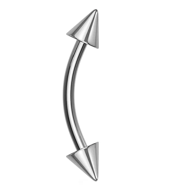 Spiked Titanium Curved Barbell Spiked Titanium Curved Barbell
