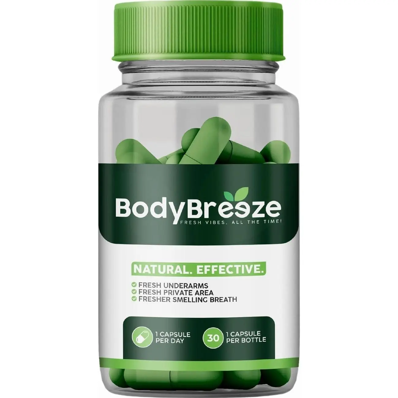 Internal Deodorant Supplement | Natural Chlorophyll 30 Capsules for Body Odor Control, Gut Health, and Fresh Breath | Vegan, Detox Support & Skin Health | Odor Eliminator for Men & Women