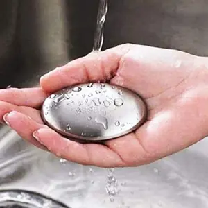 Oval Shaped Stainless Steel Soap, 1 Count Magic Hand Deodorizer Cleansing for Kitchen & Bar Use, Effective Odor Elimination Household Cleaning Supplies, Cleaning Agent, Kitchen Cleaning Product