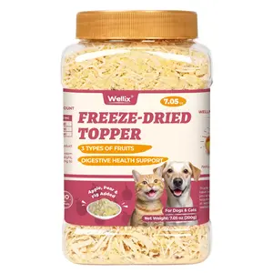 【Petlovers】Wellix 7.5oz Cat & Dog Fruits Food Topper - Apple, Pear & Fig | Freeze Dried Fruit Formula | Gentle on Stomach | Digestive Health Support | Natural, Nutritious, Yummy #SummerVibes #petlovers