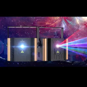 SHEHDS DJ Lights Beam Effect RGB Full Color Strobe Lights 3D Animation Patterns 6W Stage ILDA Lights DMX512 Sound Activated Control Party Lights for Club Birthday Bar Disco KTV