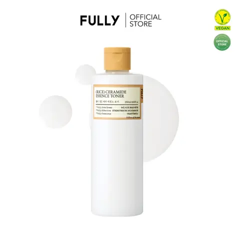 [Fully Official Shop] Korean Rice Water Ceramide Essence Toner - Vegan, Plant-Based, Cruelty-Free, Gentle, Sensitive-Friendly, Lightweight 250ml(8.45 fl.oz) - Daily Hydrating, Repair, Radiance, Barrier Support, Moisture Boost, 3min Pack, 3-Step Mask Prep