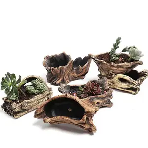 Creative Cement Succulent Planter · Tree Stump Design Creative Cement Succulent Planter · Tree Stump Design