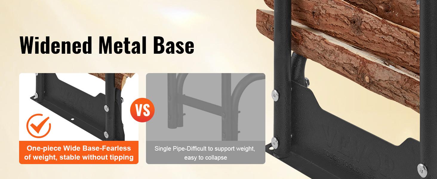 VEVOR 12.7FT Outdoor Firewood Rack with Cover, TikTokShopBlackFriday, 152x14.2x46.1in,Heavy Duty Firewood Holder & 600D Oxford Waterproof Cover for Fireplace, Patio, Indoor/Outdoor Log Storage Rack for 3/4 Cord of Firewood Organiser Room