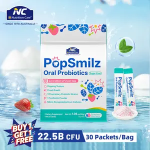 Summer Sale|Buy 1,Get 1 Free|NC Nutrition Care PopSmilz Oral Probiotics – 22.5B CFU | 3 Patented Strains | Exclusive Postbiotic – Supports Fresh Breath & Oral Health - Dietary SupplementCutting Drink Mix