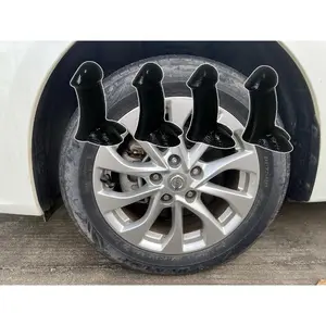 4 PCS Prank Tire Valve Stem Caps-Airtight, Dust Proof & Anti-Rust Covers for Car, SUV, Bike, Truck & Motorcycle Wheels (Black)