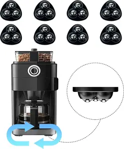 Appliance Casters - 8pcs Black Furniture Sliders & Rollers for Kitchen, Coffee Machine, Blender, Oven - 360° Rotating, Self-Adhesive, Strong Load Capacity, Smooth Gliding Experience