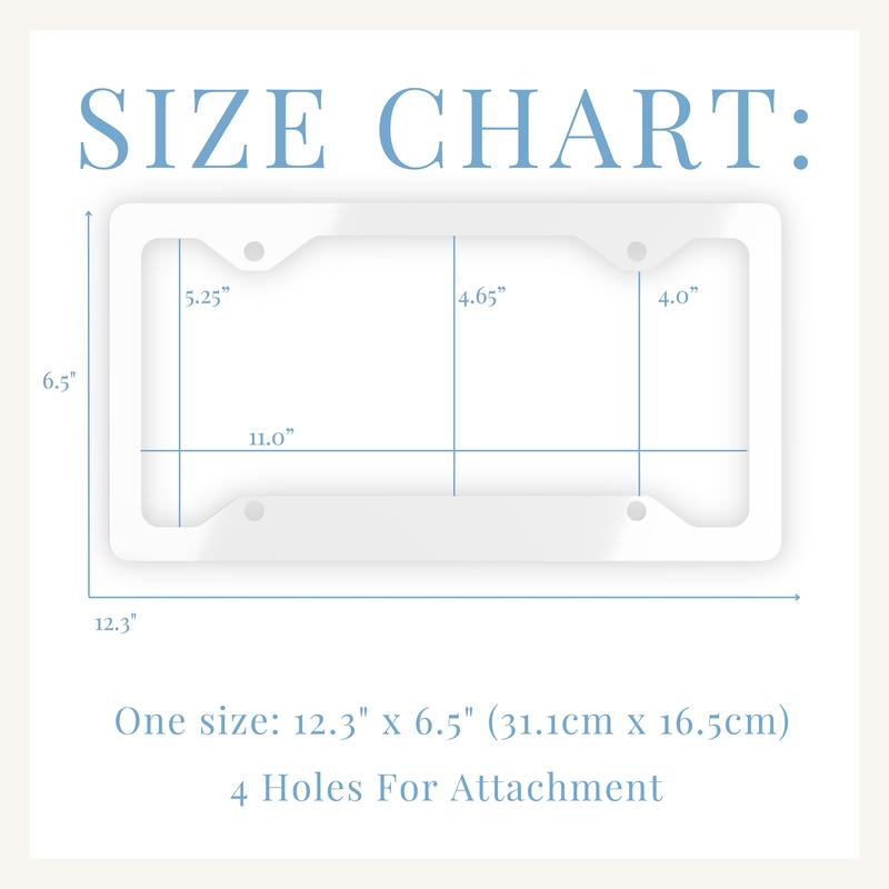 Christian License Plate Frame with Cross, Brown and White Gingham Checkered Pattern Car Accessory