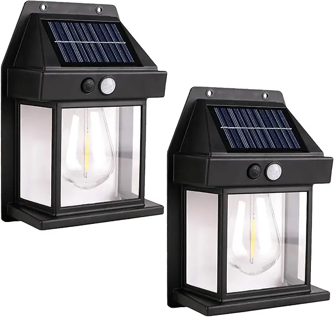 Solar Lights Outdoor, Dusk to Dawn Solar Wall Sconce Motion Sensor, 3 Lighting Modes Waterproof Solar Security Wall Lantern Light Fixtures for Garden