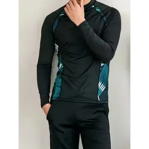High-Stretch Long Sleeve Swimsuit for Diving & Snorkeling - Breathable Nylon-Spandex Blend, Solid Color