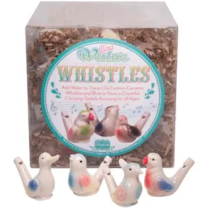Bird Water Whistles, Porcelain, Set of 4