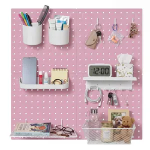 Pegboard Wall Organizer, 4 x11" x 11" ABS Peg Board Wall Organizer with Hooks, Shelves & Baskets, Drill or Adhesive Mount, 110 lbs Heavy Duty Wall Storage for Kitchen, Garage, Bathroom, Office ()