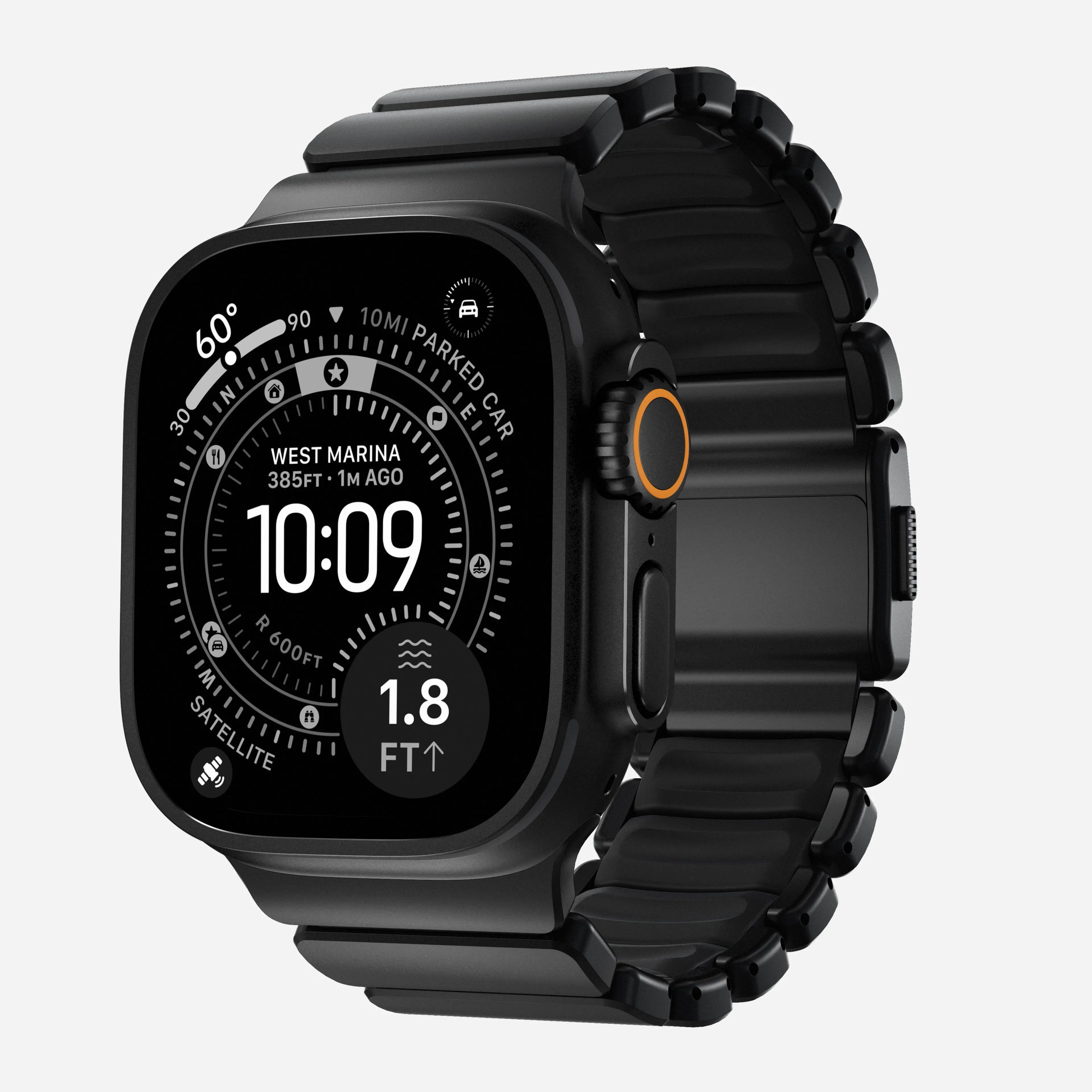 Stratos Band - 49mm | Black Titanium | Black FKM