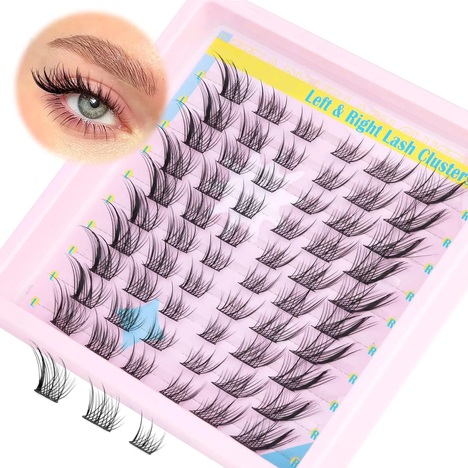 Natural Fluttering Eyelash Clusters, Fluffy Eyelash Clusters, Anime Eyelashes, C Curl Individual Lash Extensions, DIY Home Use, DIY Volume Eyelashes, Cosmetic False Lashes, 6-16mm, 60pcs Set, Diy Personal Lashes