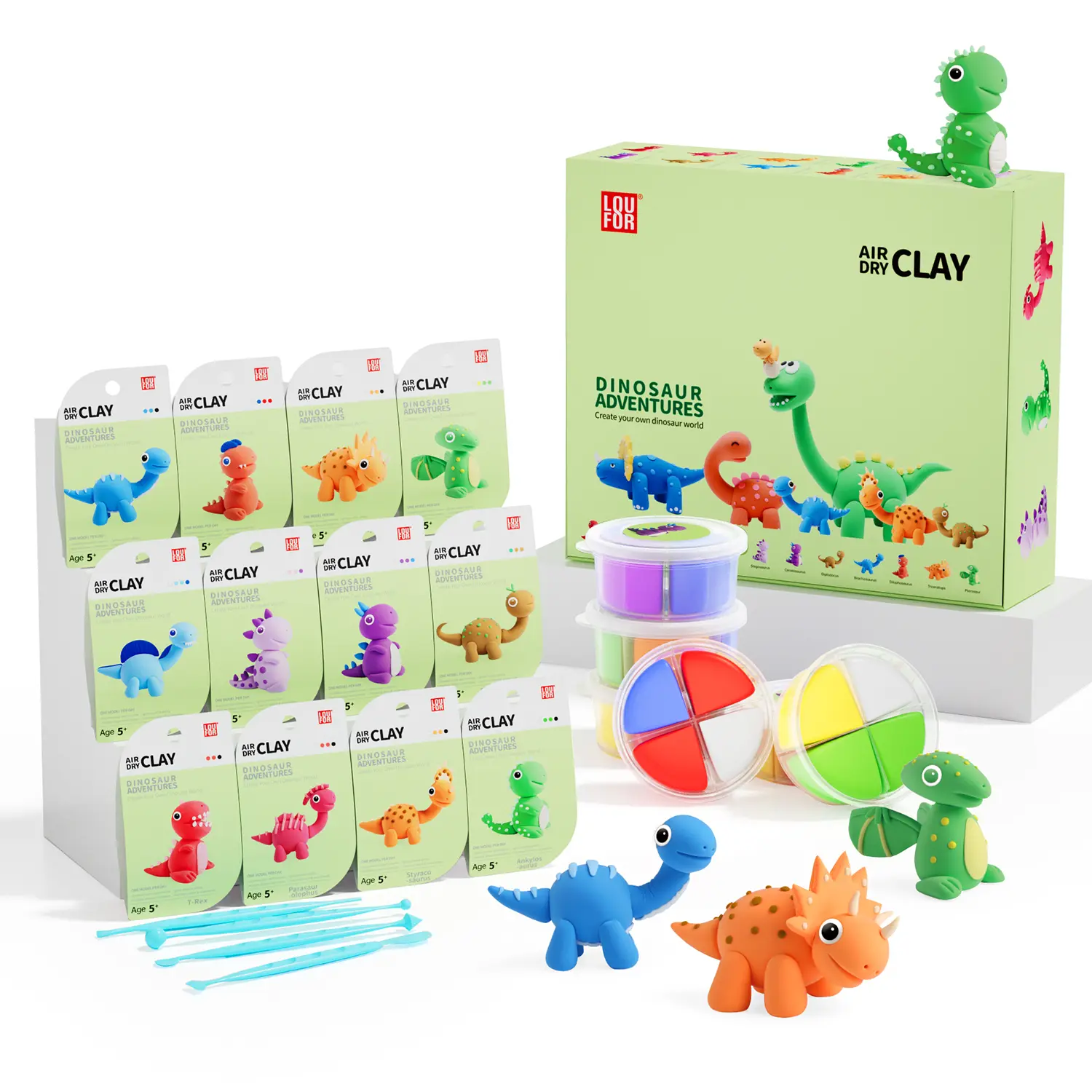 【LOUFOR 】Air Dry Clay Kits - Modeling Clay for Kids, UltraLight & Soft, Safe & Non-Toxic, DlY Airdryclay kit withSculpting Tools and Tutorials, Creatible Art Crafts Toys Giftsfor Boys Girls，[XmasGifts]   Plastic Gift Set,Blackfriday,Christmas
