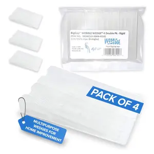 Wobble Wedge BigGap Rigid Shims -, Multipurpose Wedges for Home Improvement & Work, Leveling Pads for Large Gaps & Loads, Furniture Appliance Levelers - 4 Pack