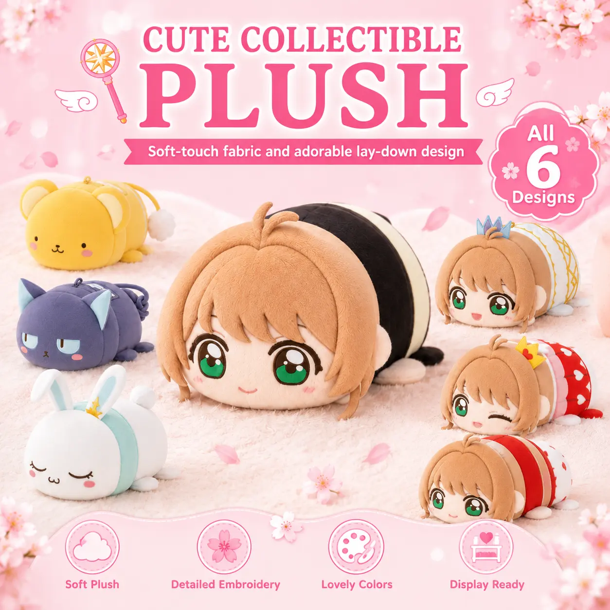 Cardcaptor Sakura MAXLIMITED Posed Stuffed Toy, Unisex Collectible Plush Figure for Toys & Hobbies Enthusiasts, Collectibles