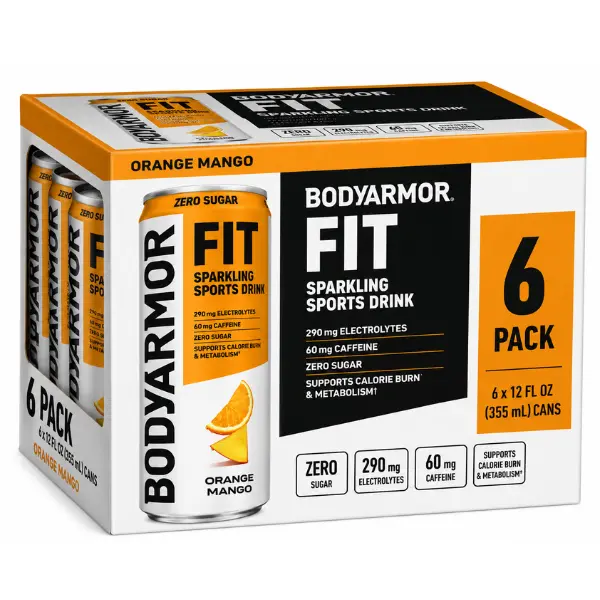 BODYARMOR FIT 0 Sugar Orange Mango Sports Drink – 12 fl oz Can