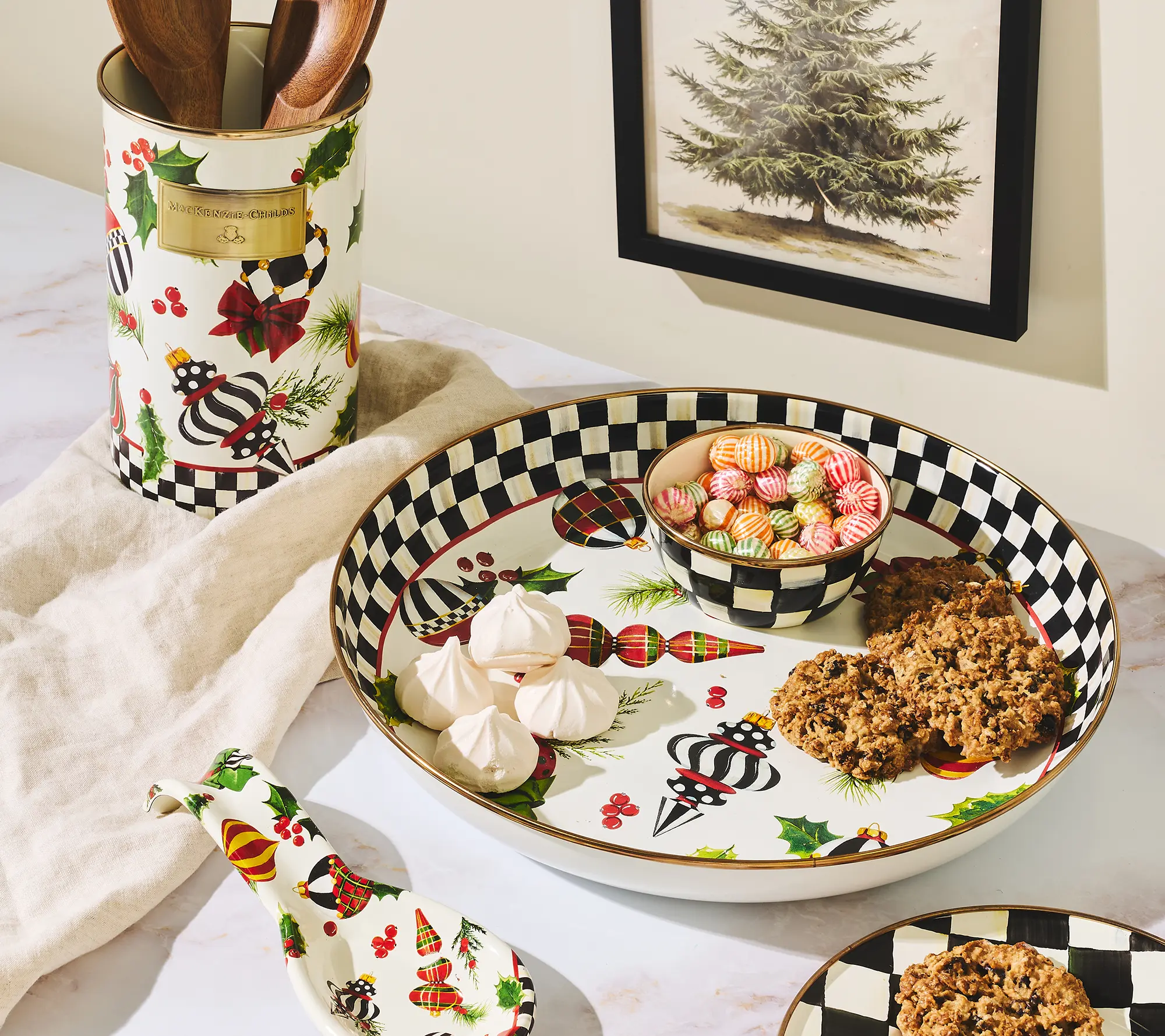 MacKenzie- Childs Deck the Halls Utensil Holder