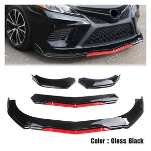Front Bumper Lip & Side Skirt Spoiler, Adjustable Universal Car Lip Spoiler Kit, 1.9m/6.2ft Wide Side Skirt Extension, Sporty Exterior Decoration for Most Sedans Daily Drivers