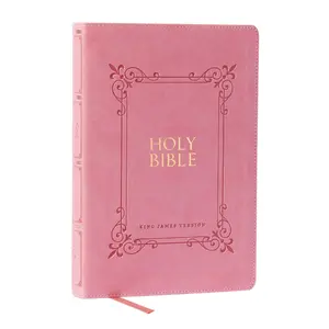KJV Holy Bible Large Print Center-Column Reference Bible, Pink Leathersoft, 53,000 Cross References, Red Letter, Comfort Print: King James Version by Thomas Nelson [Leathersoft Book]