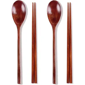 Woden Chopsticks Spoon Set Korean Tableware Combinations 2pcs