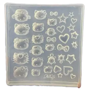 Special Kitty 3D Mold for Nail Art with Adorable Cat Faces Bows Hearts and Stars for Creative Designs