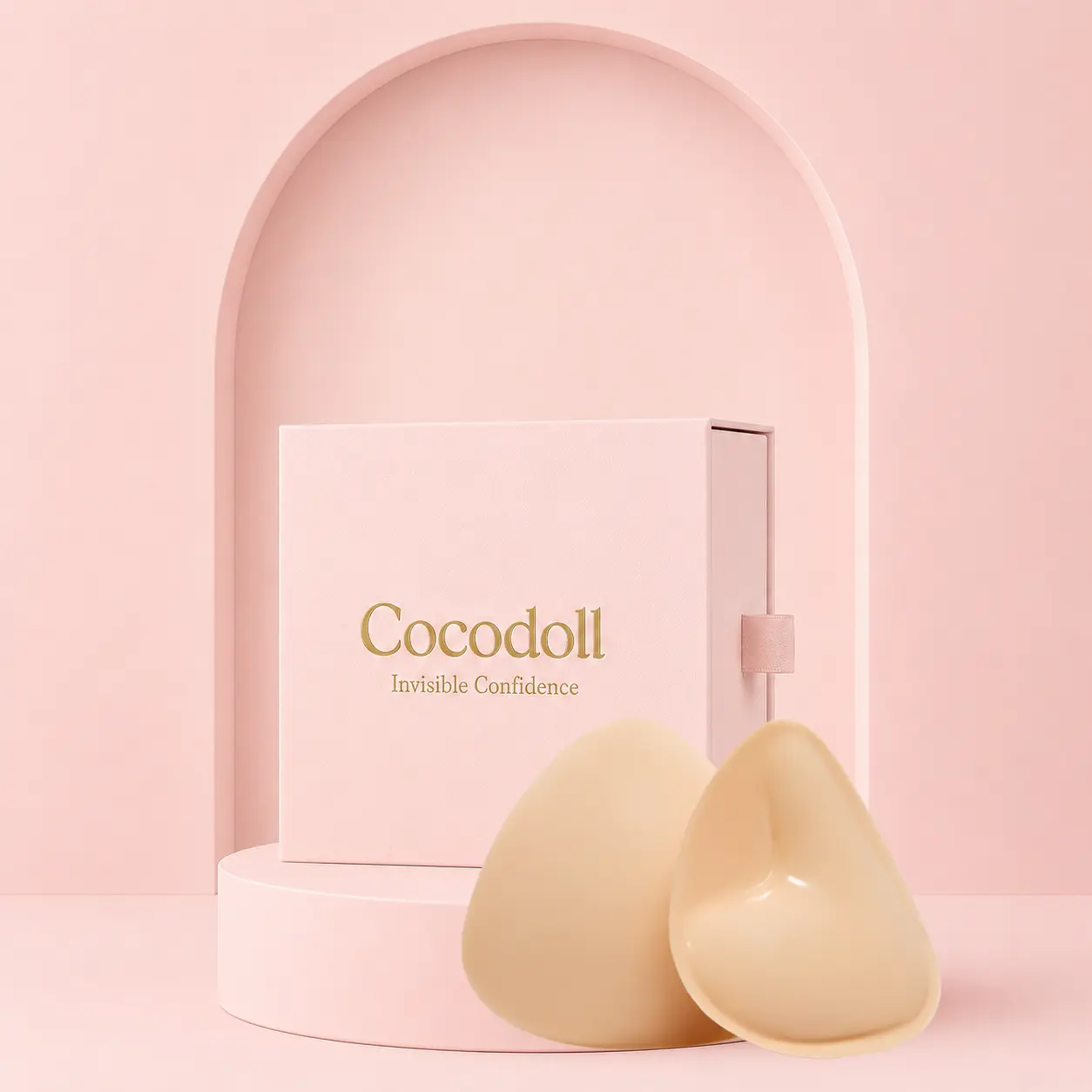 Cocodoll Silicone Reusable Double-Sided Seamless Teardrop Push-Up Bra Inserts - Sticky Invisible Lift Pads for Low Cut Bikinis, Strapless Bras, Women, Lady, Accessories, Seamless Wear, Double Adhesion, Swimsuit Pads