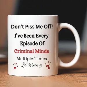Criminal Minds Fan 11oz Ceramic Coffee Mug, Classic Humorous Design with Comfort Grip Handle, Ideal for Birthdays, Christmas & Special Occasions