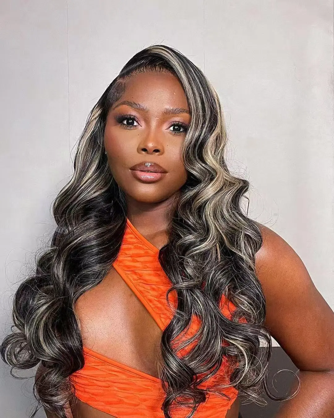 KEPHARE 180% Density Ash Blonde Highlight Wig Human Hair Body Wave 13x4 HD Transparent Lace Front Wigs Balayage FB/27 Color Pre Plucked for Black Women