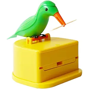 Bird Toothpick Holder Box Fully Automatic Children's Toy Creative Bird Pecking Smart Toothpick Dispenser Press-Type Household High Quality Material No Smell