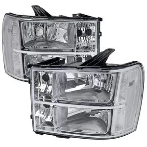 2007-2014 GMC Sierra Factory Style Headlights Clear Reflector (Chrome Housing/Clear Lens) 2007-2014 GMC Sierra Factory Style Headlights Clear Reflector (Chrome Housing/Clear Lens)