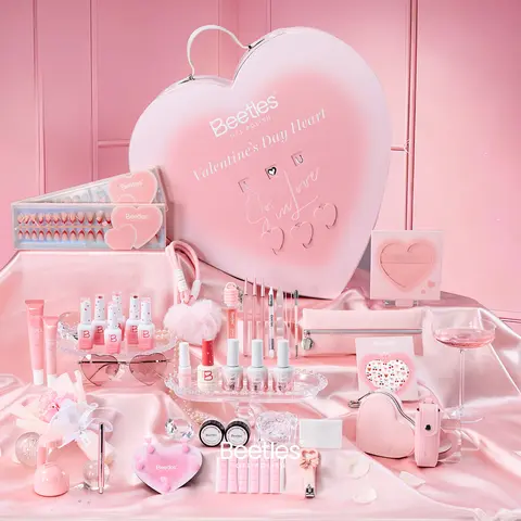 Beetles 2026 Manicure Valentine Gel Nail Polish Kit, Hema Free Gel TPO Free Cat Eye diy salon nails at home gift Cosmetic Manicure Cutics Spring Nail Valentine Gift Flower